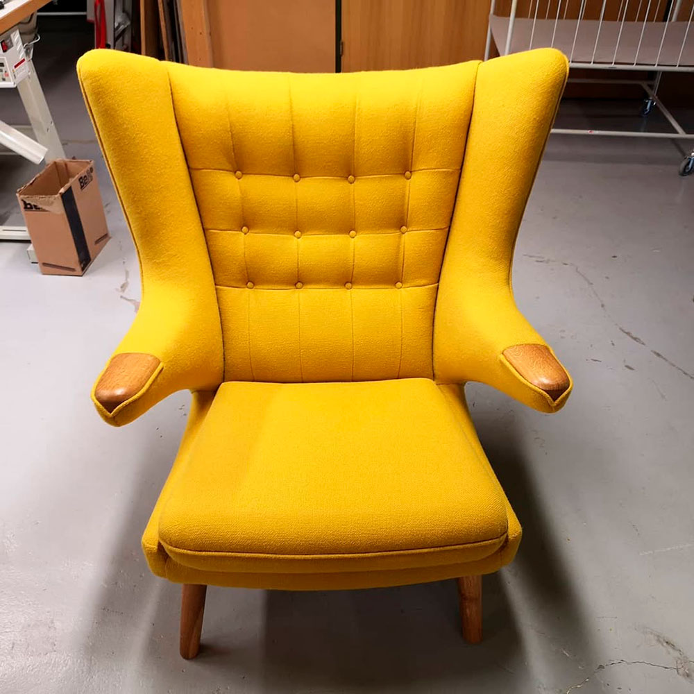 Ompolstring af AP 19 Bamsestol